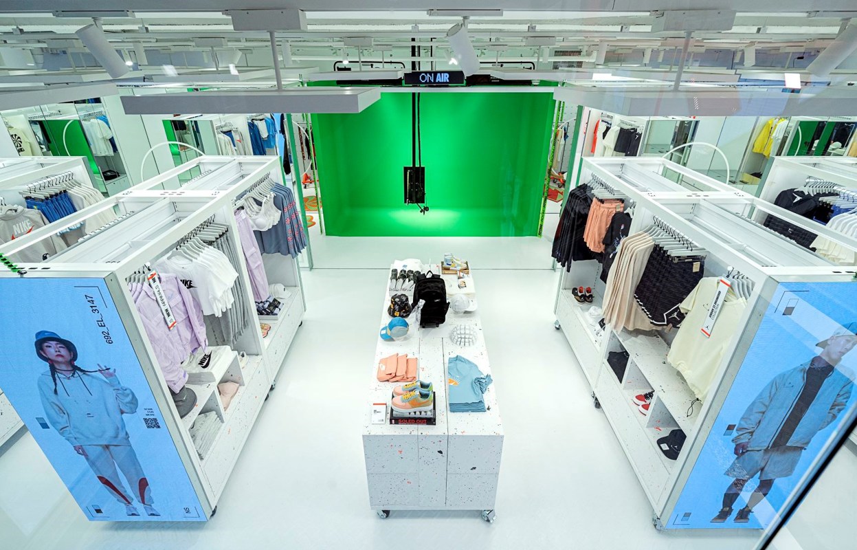 Nike Style in Hongdae Store interior overview with content capture booth